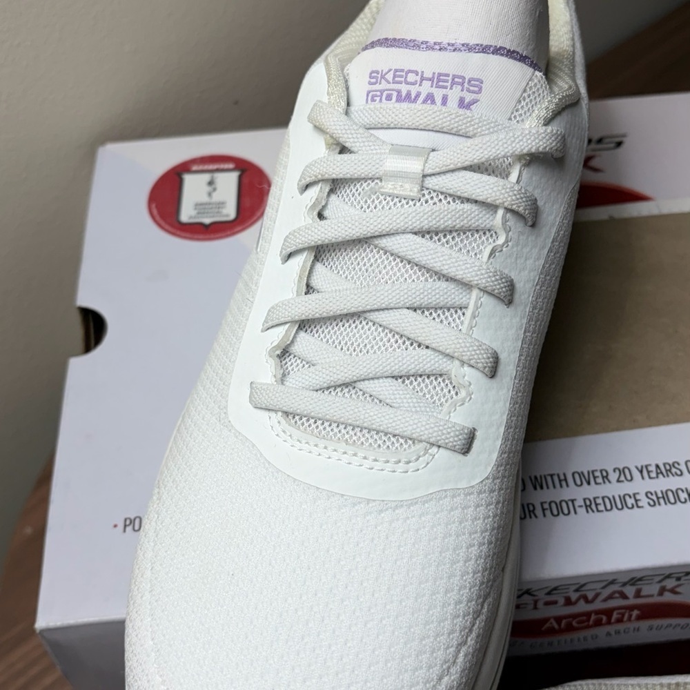 Skechers GOwalk Arch Fit Elinda White Lavender Women’s Size 10 Walking Sneakers - Picture 13 of 13